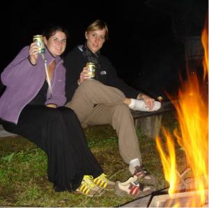 Evening at a campfire