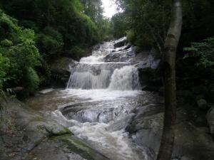 At waterfall
