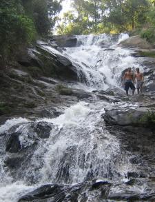 At waterfall