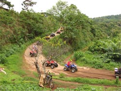 Atv tour - offroad on mountain trail, Chiang Mai, Thailand 